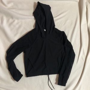 Lululemon Cropped Black Hooded Sweatshirt